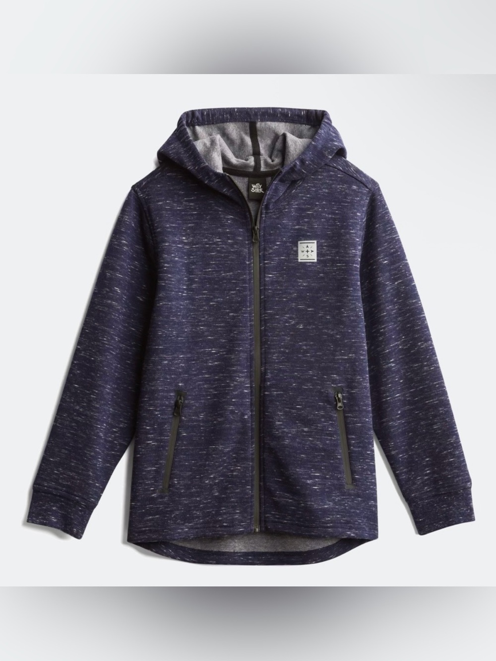 WAYSIDE Steven Tech Fleece Full Zip Kids Navy Zip-Up Hooded Jacket